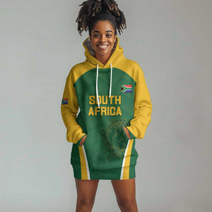 Custom South Africa Cricket Hoodie Dress Go Champions Protea Pattern