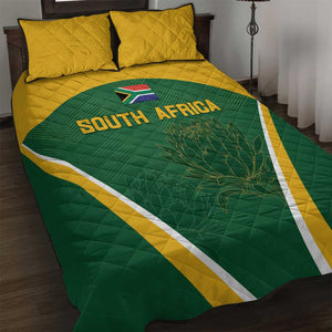 South Africa Cricket Quilt Bed Set Go Champions Protea Pattern