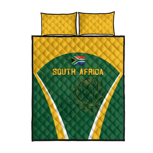 South Africa Cricket Quilt Bed Set Go Champions Protea Pattern