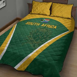 South Africa Cricket Quilt Bed Set Go Champions Protea Pattern