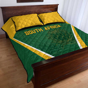 South Africa Cricket Quilt Bed Set Go Champions Protea Pattern