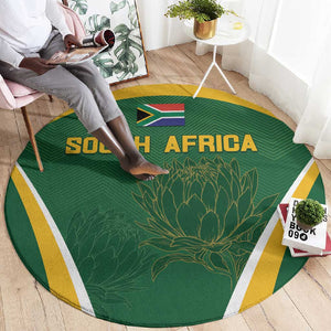 South Africa Cricket Round Carpet Go Champions Protea Pattern