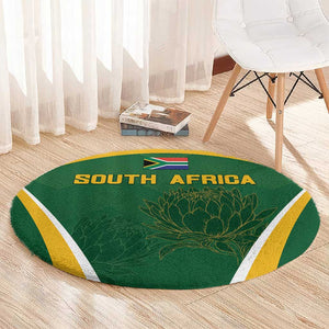 South Africa Cricket Round Carpet Go Champions Protea Pattern