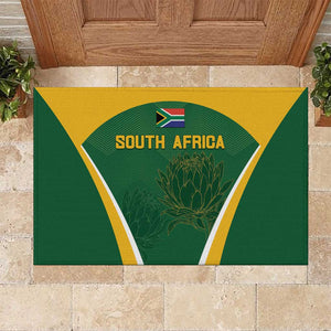 South Africa Cricket Rubber Doormat Go Champions Protea Pattern