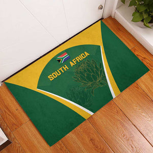 South Africa Cricket Rubber Doormat Go Champions Protea Pattern