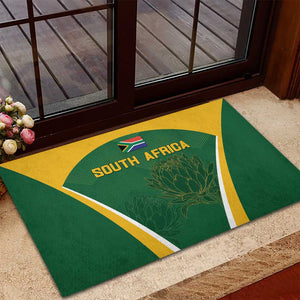 South Africa Cricket Rubber Doormat Go Champions Protea Pattern