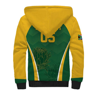 Custom South Africa Cricket Sherpa Hoodie Go Champions Protea Pattern