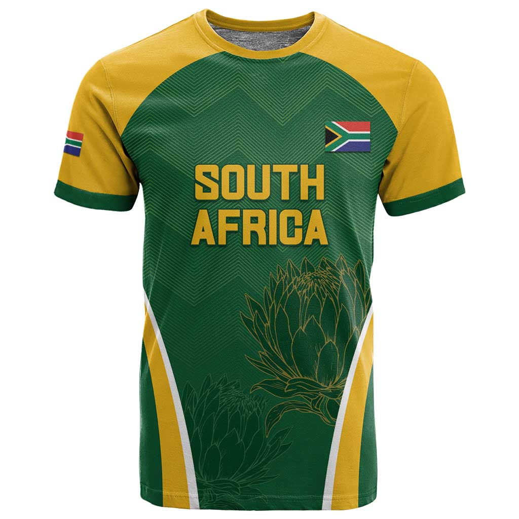 Custom South Africa Cricket T shirt Go Champions Protea Pattern