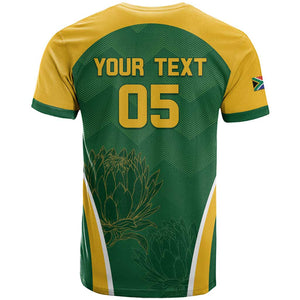 Custom South Africa Cricket T shirt Go Champions Protea Pattern