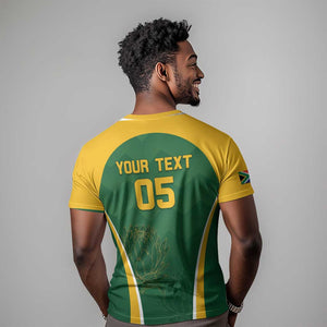 Custom South Africa Cricket T shirt Go Champions Protea Pattern