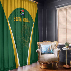 South Africa Cricket Window Curtain Go Champions Protea Pattern