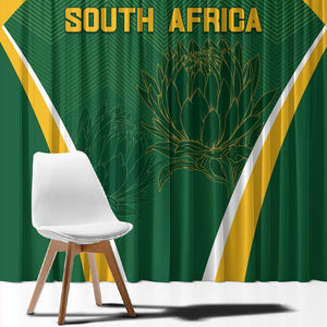 South Africa Cricket Window Curtain Go Champions Protea Pattern