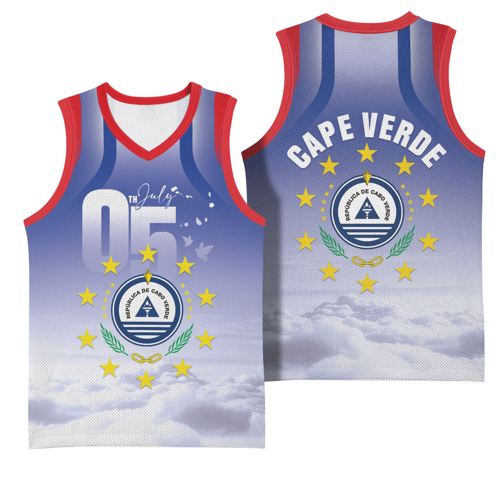 Cape Verde July 5th Basketball Jersey Happy Independence Day