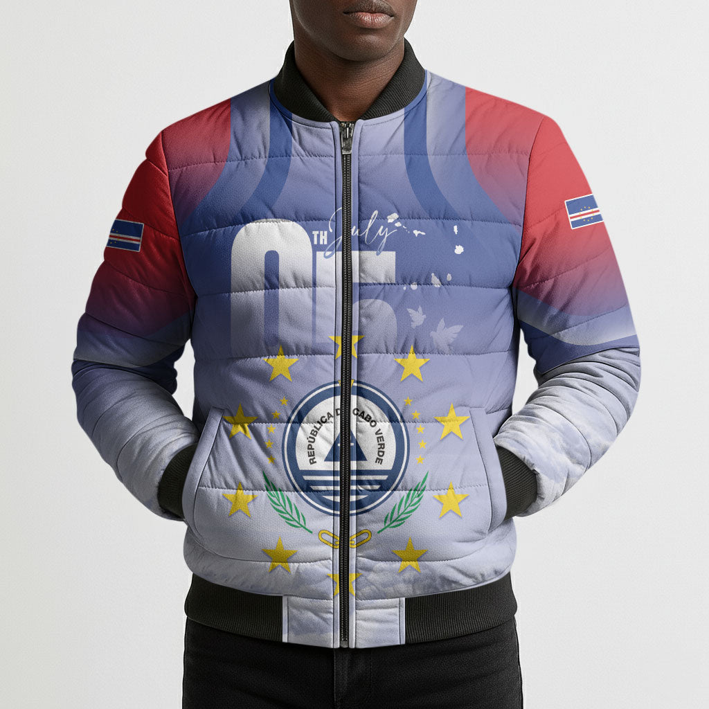 Cape Verde July 5th Bomber Puffer Jacket Happy Independence Day