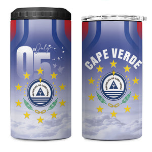 Cape Verde July 5th 4 in 1 Can Cooler Tumbler Happy Independence Day