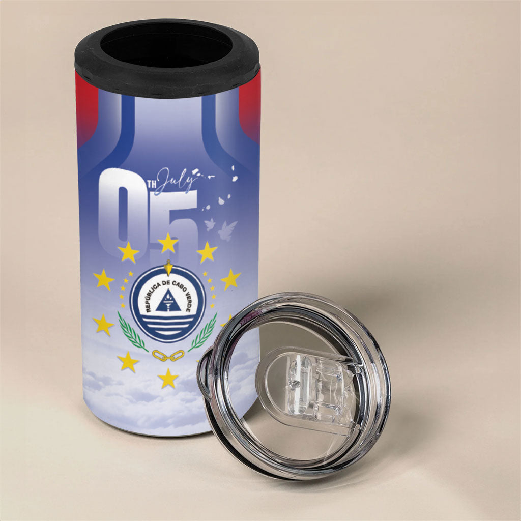Cape Verde July 5th 4 in 1 Can Cooler Tumbler Happy Independence Day