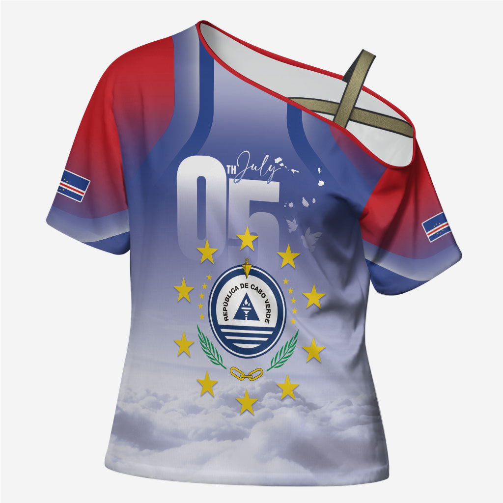 Cape Verde July 5th Cross Shoulder Shirt Happy Independence Day