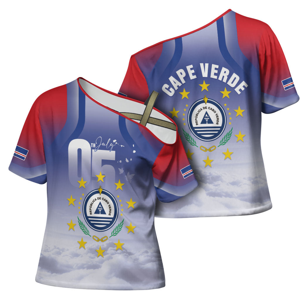 Cape Verde July 5th Cross Shoulder Shirt Happy Independence Day