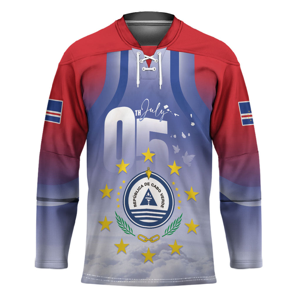 Cape Verde July 5th Hockey Jersey Happy Independence Day