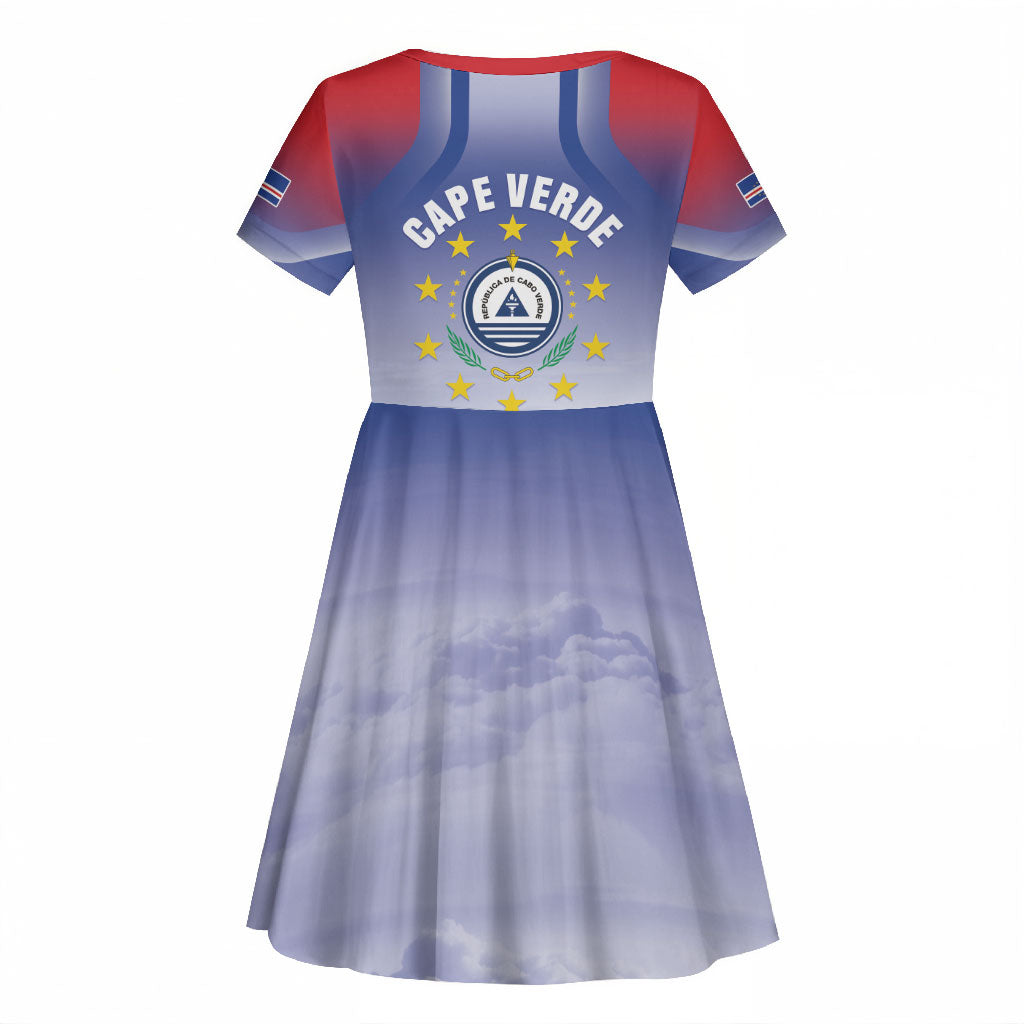 Cape Verde July 5th Kid Short Sleeve Dress Happy Independence Day