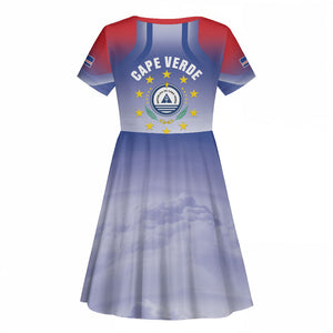 Cape Verde July 5th Kid Short Sleeve Dress Happy Independence Day