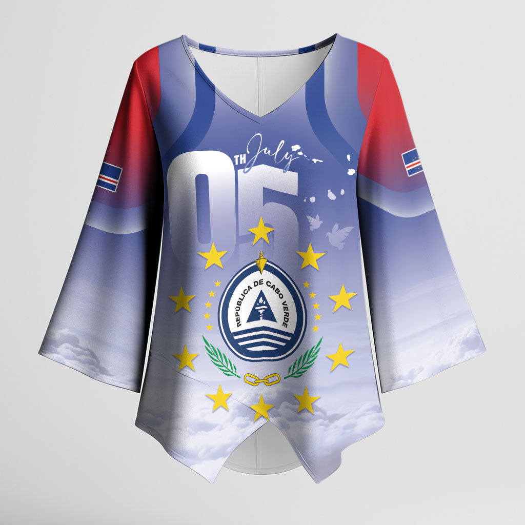 Cape Verde July 5th Kimono Sleeve Blouse Happy Independence Day