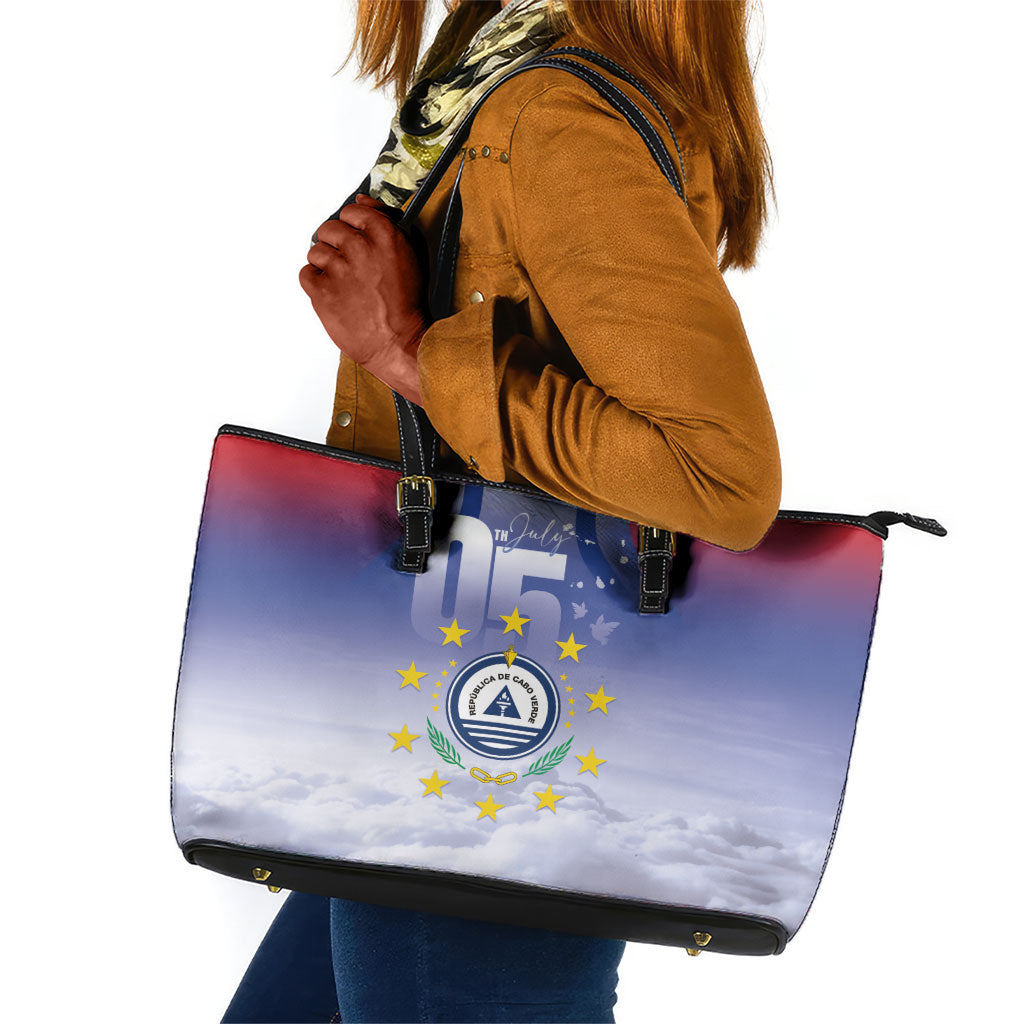 Cape Verde July 5th Leather Tote Bag Happy Independence Day