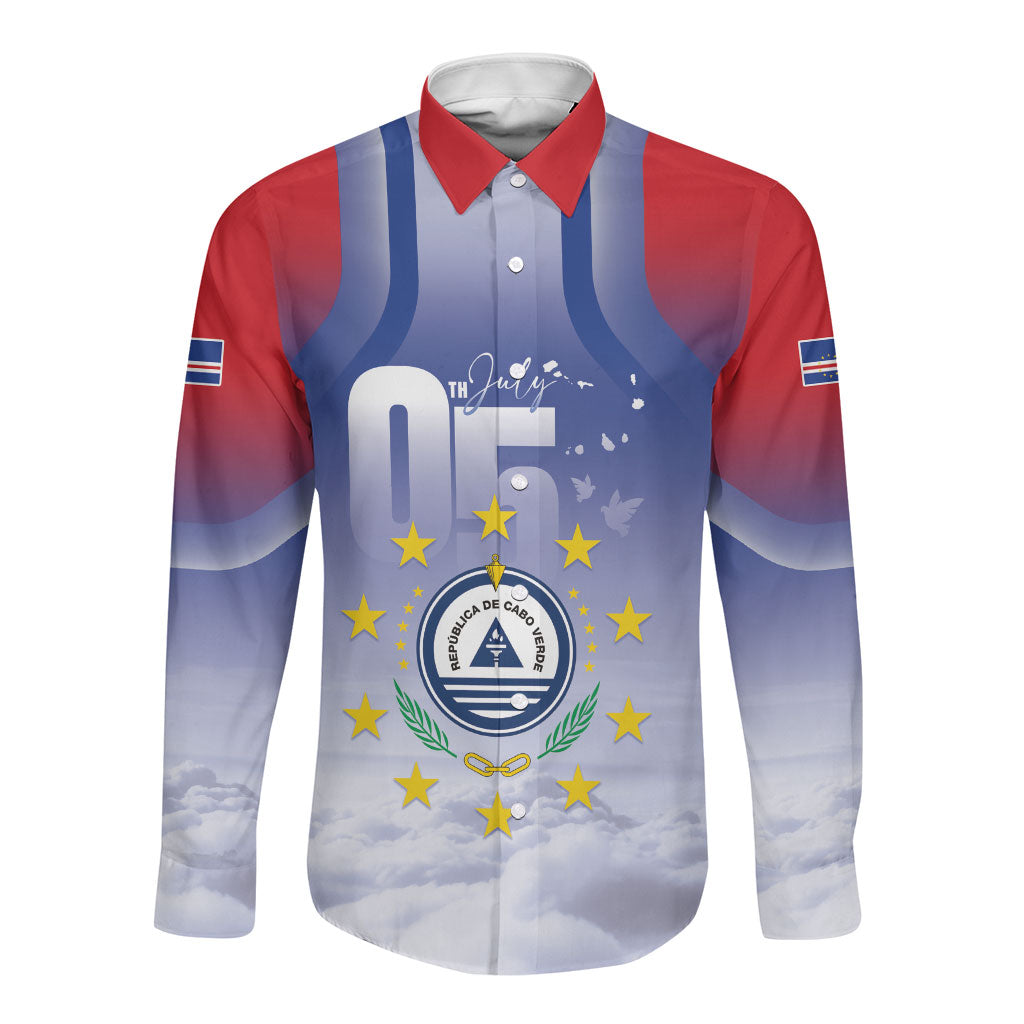 Cape Verde July 5th Long Sleeve Button Shirt Happy Independence Day
