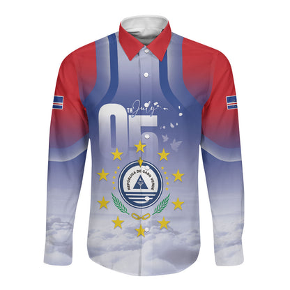 Cape Verde July 5th Long Sleeve Button Shirt Happy Independence Day