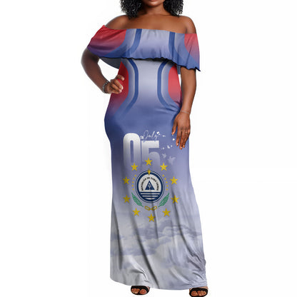Cape Verde July 5th Off Shoulder Maxi Dress Happy Independence Day