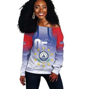 Cape Verde July 5th Off Shoulder Sweater Happy Independence Day