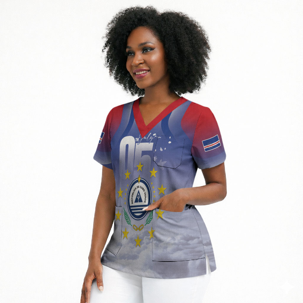 Cape Verde July 5th Scrub Top Happy Independence Day