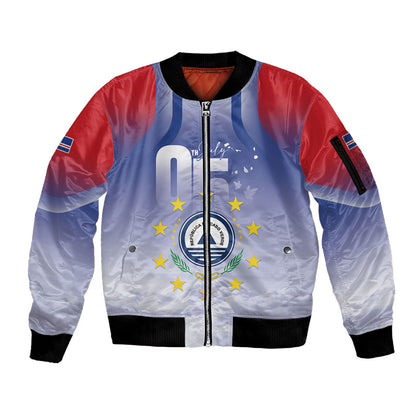 Cape Verde July 5th Sleeve Zip Bomber Jacket Happy Independence Day