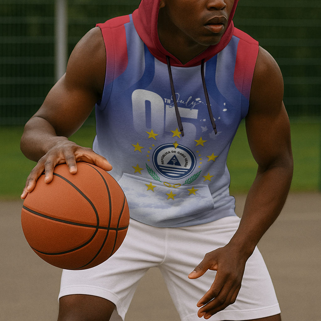 Cape Verde July 5th Sleeveless Hoodie Happy Independence Day