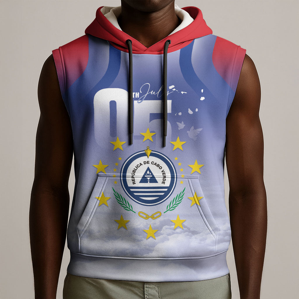 Cape Verde July 5th Sleeveless Hoodie Happy Independence Day