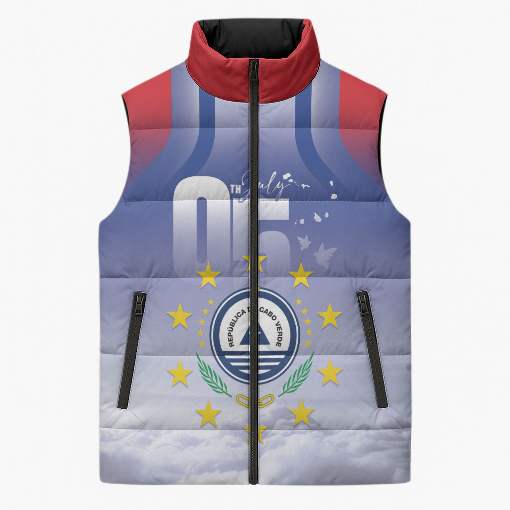 Cape Verde July 5th Sleeveless Puffer Jacket Happy Independence Day