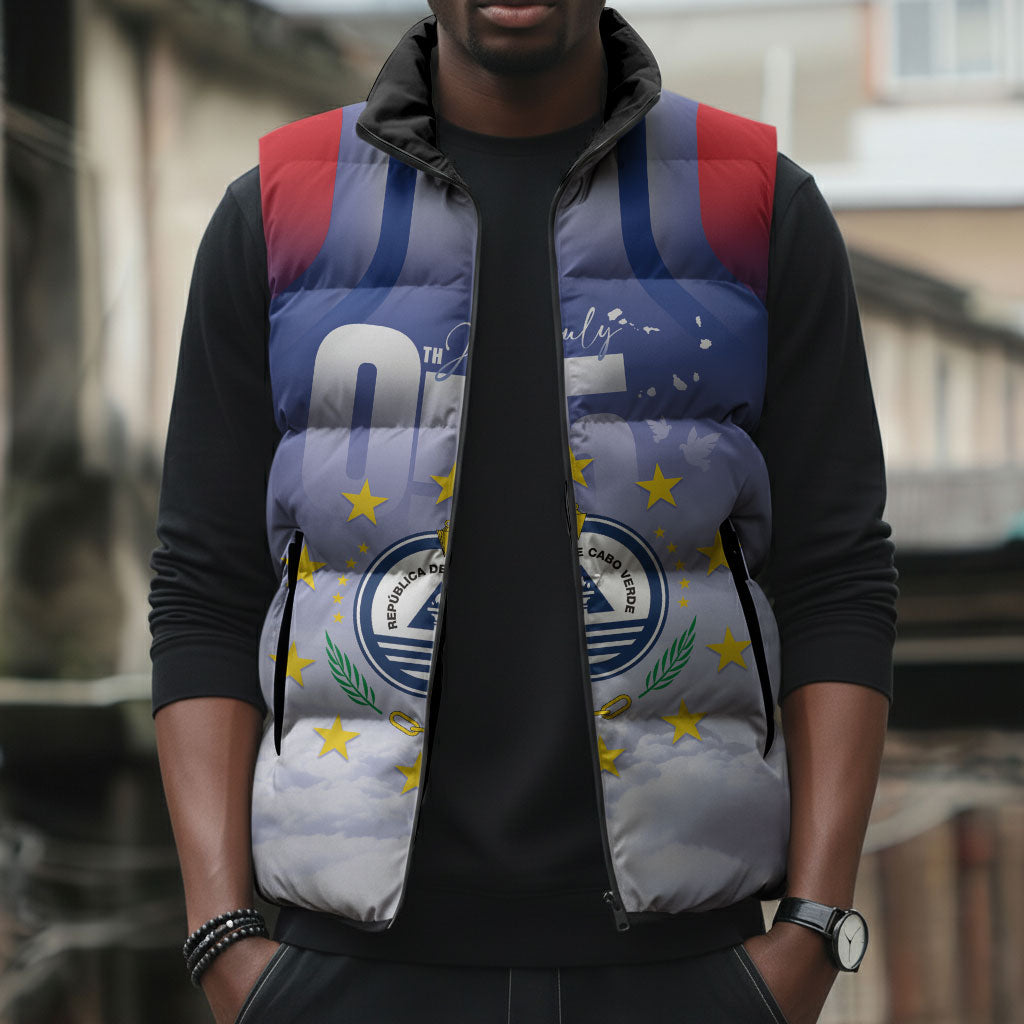 Cape Verde July 5th Sleeveless Puffer Jacket Happy Independence Day