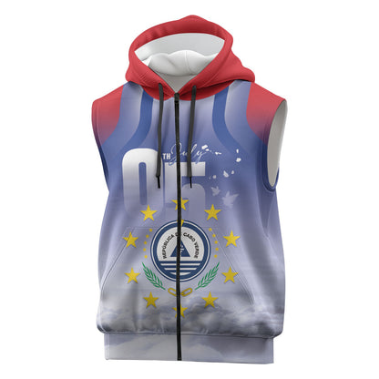 Cape Verde July 5th Sleeveless Zip Hoodie Happy Independence Day