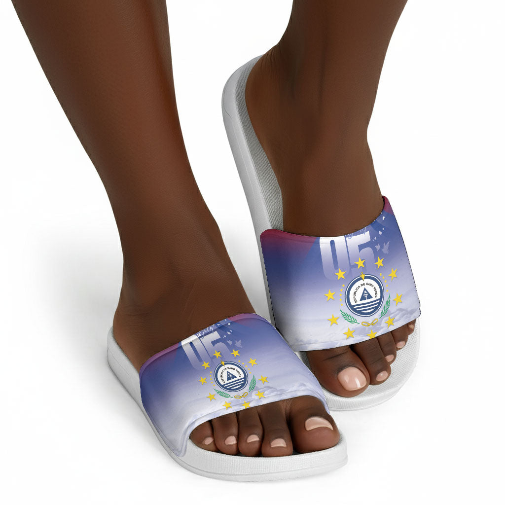 Cape Verde July 5th Slide Sandals Happy Independence Day