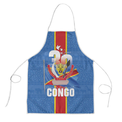 DR Congo Independence Day Apron Leopard Pattern With Coat Of Arms