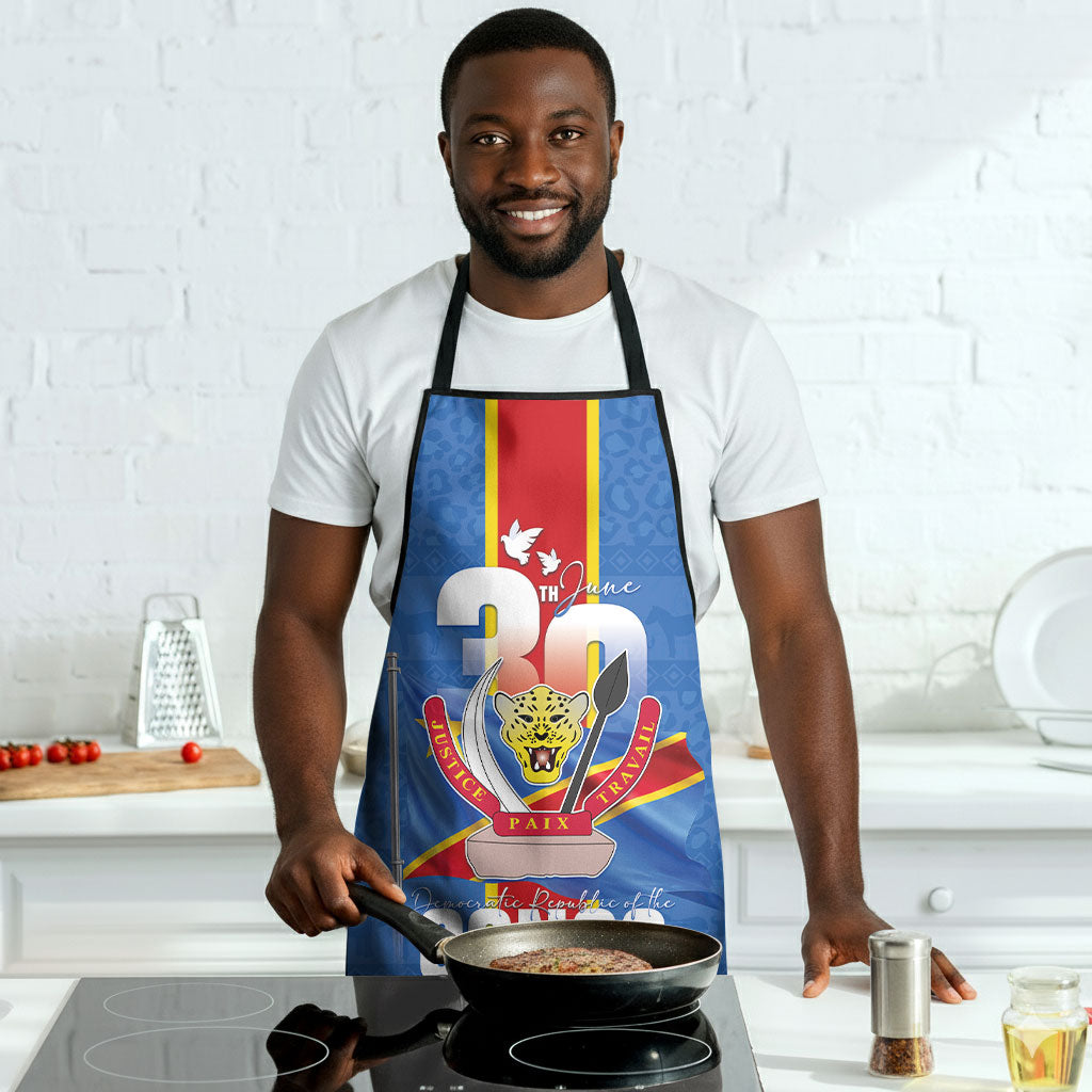 DR Congo Independence Day Apron Leopard Pattern With Coat Of Arms