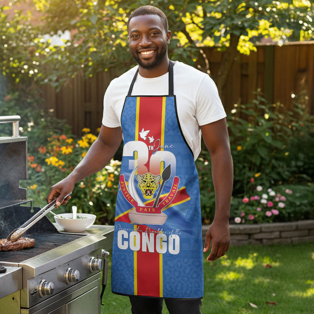 DR Congo Independence Day Apron Leopard Pattern With Coat Of Arms