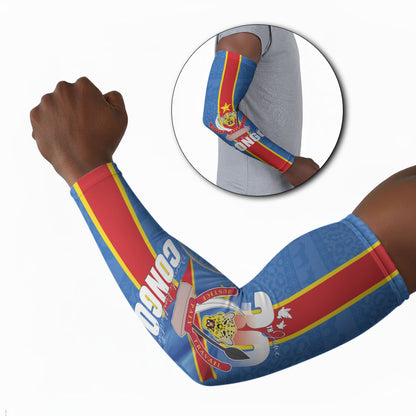 DR Congo Independence Day Arm Sleeves Leopard Pattern With Coat Of Arms