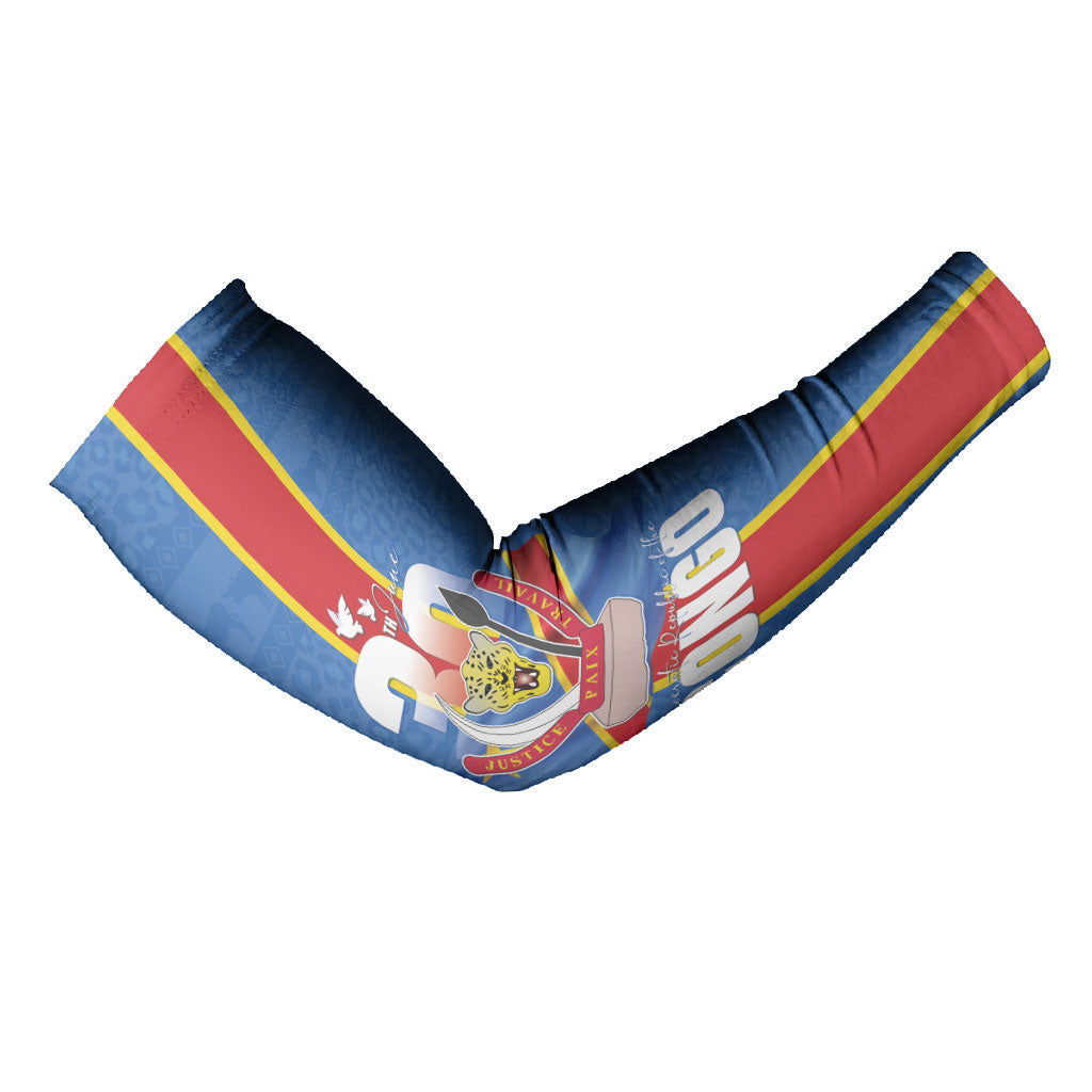 DR Congo Independence Day Arm Sleeves Leopard Pattern With Coat Of Arms