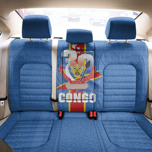 DR Congo Independence Day Back Car Seat Cover Leopard Pattern With Coat Of Arms