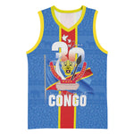 DR Congo Independence Day Basketball Jersey Leopard Pattern With Coat Of Arms