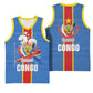 DR Congo Independence Day Basketball Jersey Leopard Pattern With Coat Of Arms