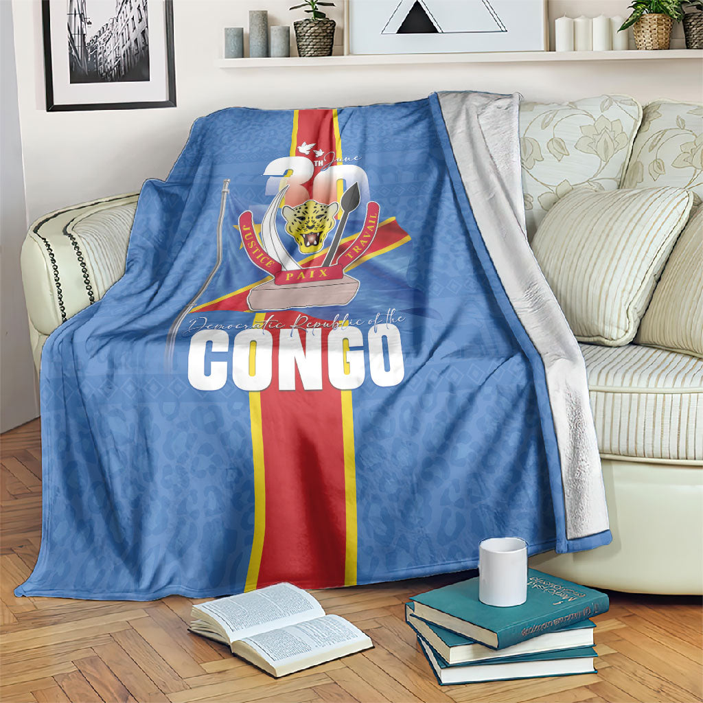 DR Congo Independence Day Blanket Leopard Pattern With Coat Of Arms