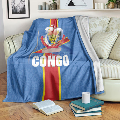 DR Congo Independence Day Blanket Leopard Pattern With Coat Of Arms