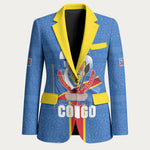 DR Congo Independence Day Blazer Leopard Pattern With Coat Of Arms